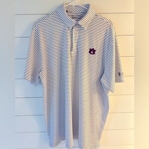 Auburn University white with stripes Under Armor polo shirts men’s XL